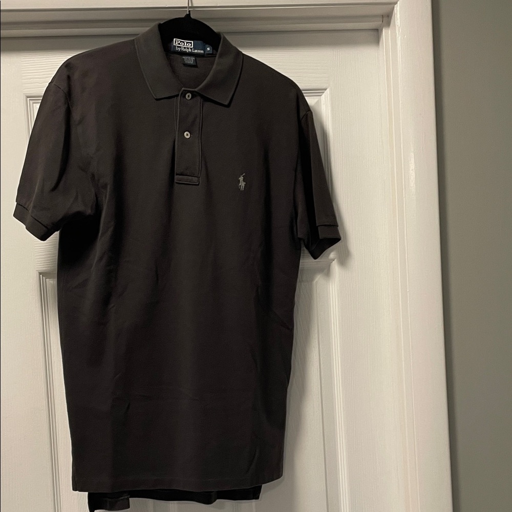 Polo by Ralph Lauren Men's Dark Gray Polo Shirt Size Small